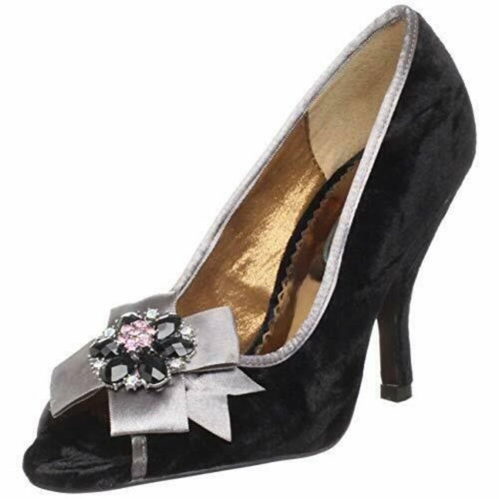 Poetic License Dazzling Day – Crushed Black Velvet Kitten Heels